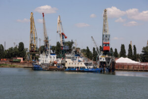 "Visit of Denys Shmyhal to the Port of Izmail, 2022.07.21 (6)" by Cabinet of Ministers of Ukraine is licensed under CC BY 4.0.