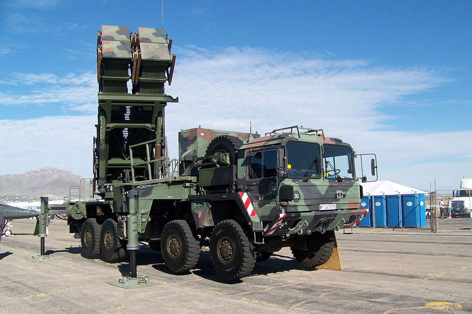 Pariot-Raketenabwehr der Bundeswehr / Archivbild / File:German Patriot missile launcher.jpg by Mark Holloway from Beatty, Nevada, USA is licensed under CC BY 2.0.