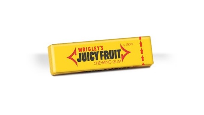 [Bild: Wrigely's Juicy Fruit / Archivbild (edited) / by Diamondbybold / CC BY-SA 4.0 / https://creativecommons.org/licenses/by-sa/4.0]