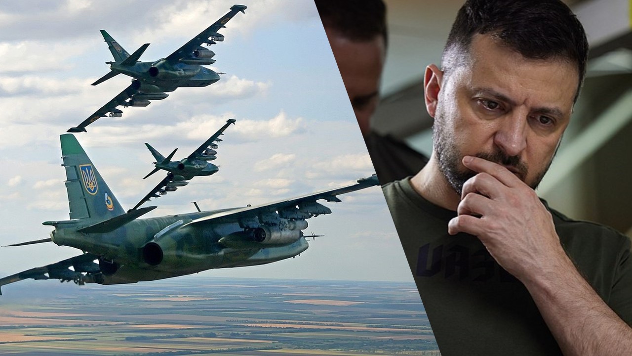 Collage: News in Five / Su-25-Jets der Ukraine / Archivbild / by Ministry of Defense of Ukraine / shared under CC-BY-SA-4.0 https://creativecommons.org/licenses/by-sa/4.0/ Wolodymyr Selenskyj / Archivbild / by PRESIDENT OF UKRAINE VOLODYMYR ZELENSKYY Official website is licensed under CC BY 4.0. (cropped) https://creativecommons.org/licenses/