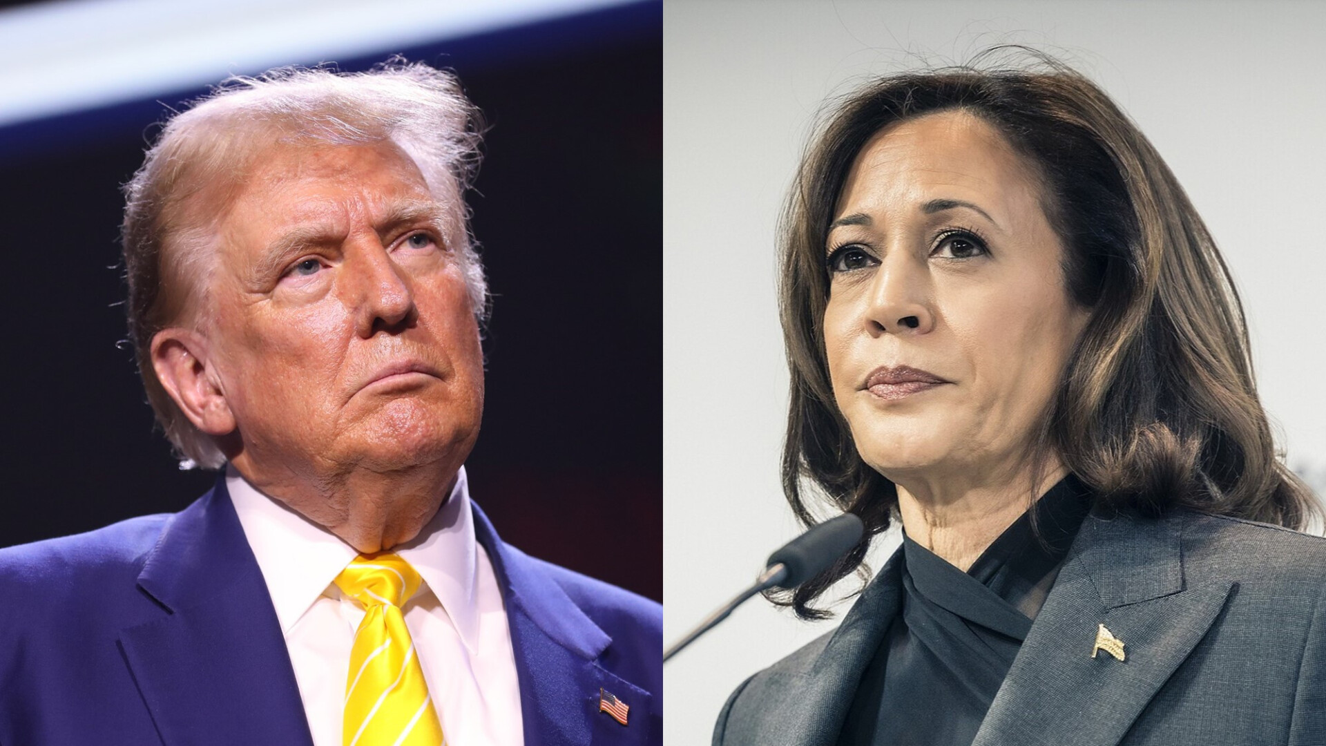 [Collage: News in Five / Donald Trump / By Gage Skidmore (cropped) , CC BY-SA 2.0, https://commons.wikimedia.org/w/index.php?curid=149365824 / Kamala Harris / By MSC/Kuhlmann (cropped) /, CC BY 3.0 de, https://commons.wikimedia.org/w/index.php?curid=140424200]]