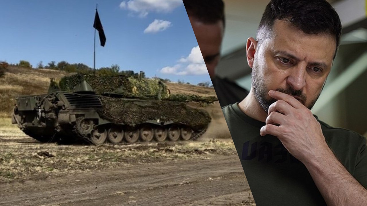 Collage: News in Five / Leopard 1 der Ukraine / Archivbild (cropped) / by armyinform.com.ua licensed under CC BY 4.0. Wolodymyr Selenskyj / Archivbild / by PRESIDENT OF UKRAINE VOLODYMYR ZELENSKYY Official website is licensed under CC BY 4.0. (cropped) https://creativecommons.org/licenses/