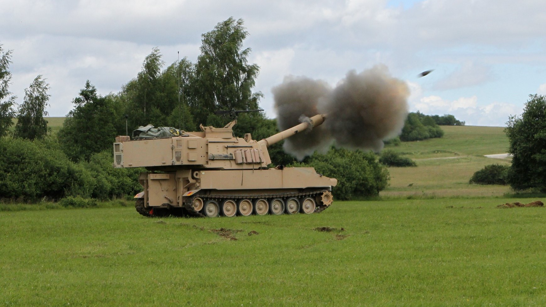 // Paladin bei einer Übung / Archivbild (cropped) / Paladins fire during Combined Resolve II by 7th Army Training Command is licensed under CC BY 2.0. https://creativecommons.org/licenses/by/2.0/